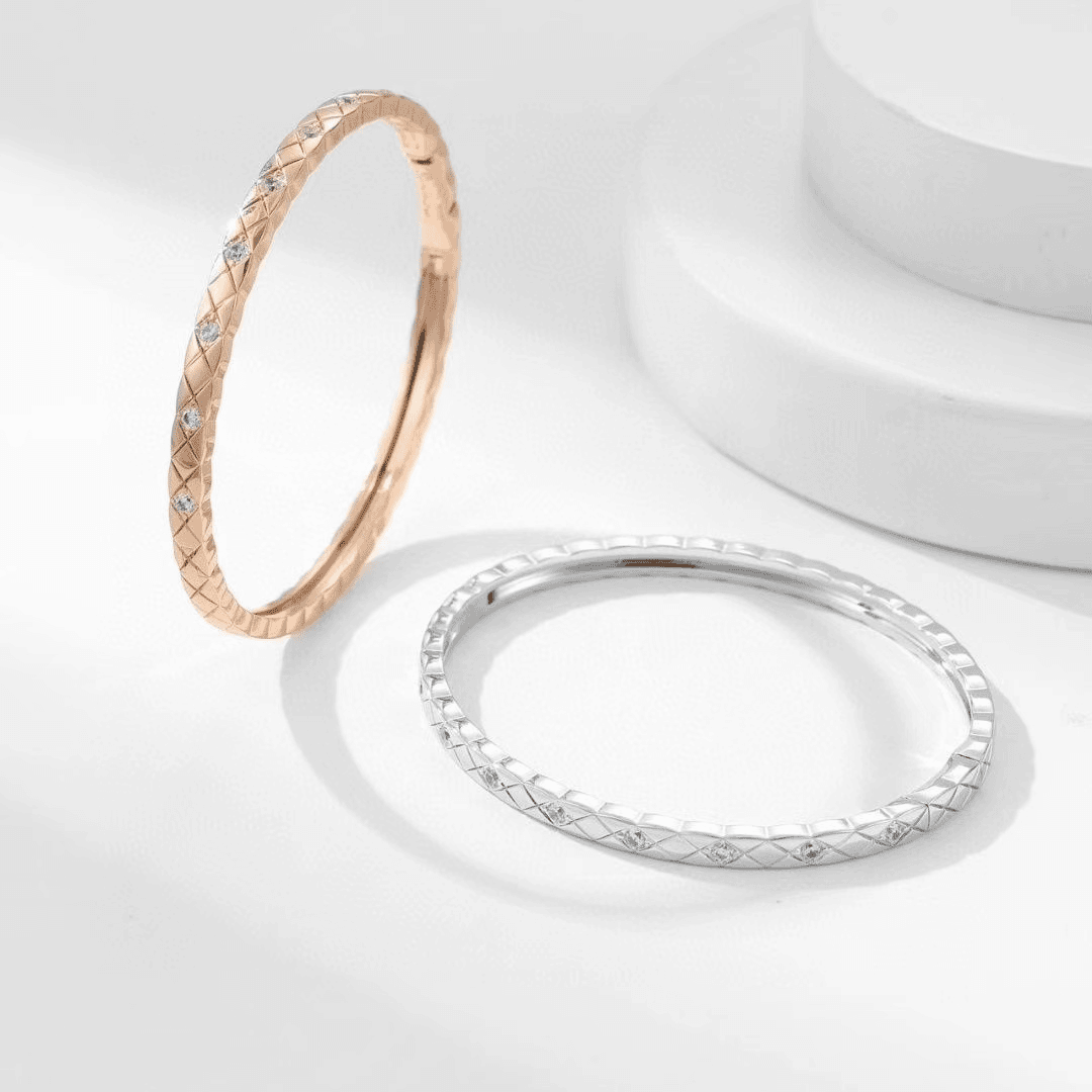 合金手镯 菱格手镯 时尚百搭小众