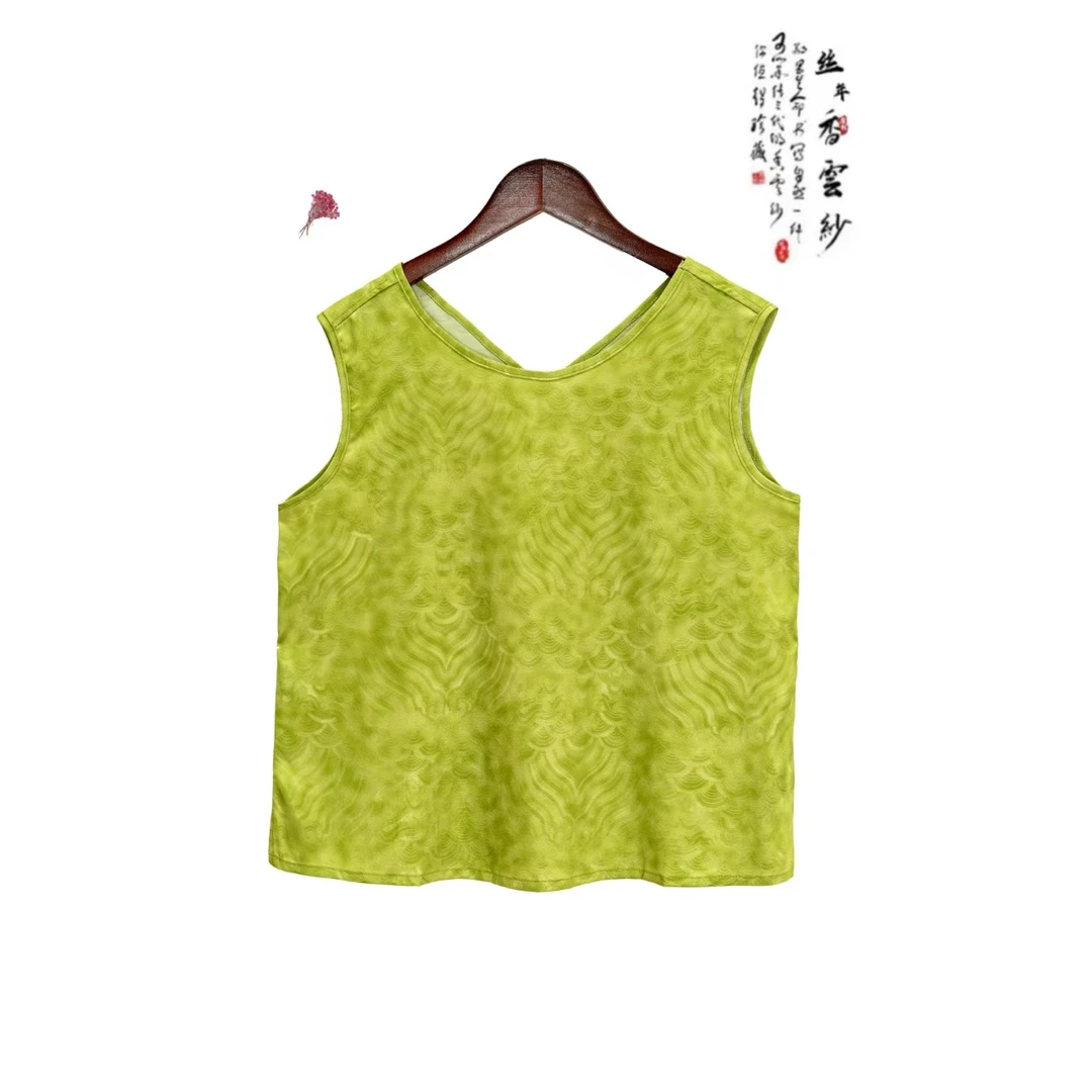 丝年.青耕｜夏季新款新中式国风宽松花萝背心-4954