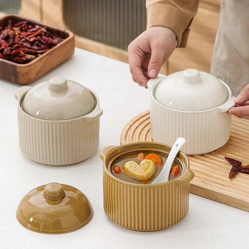 陶瓷隔水炖盅家用带盖蒸蛋碗蒸蛋羹专用碗瓦罐一人汤盅煲汤小炖盅