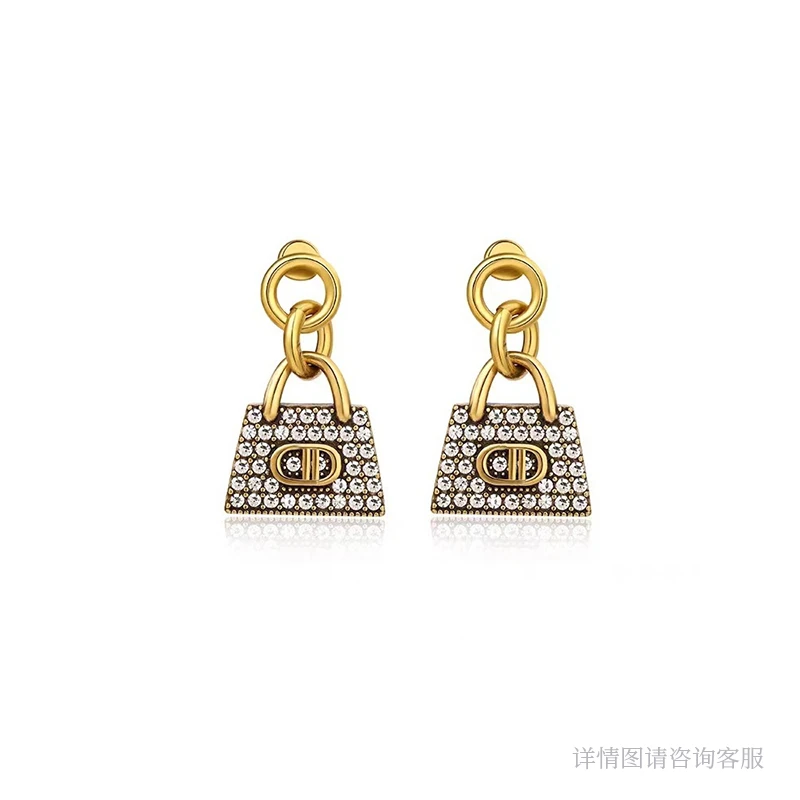 铜合金珐琅耳饰 复古CD包耳环-6023