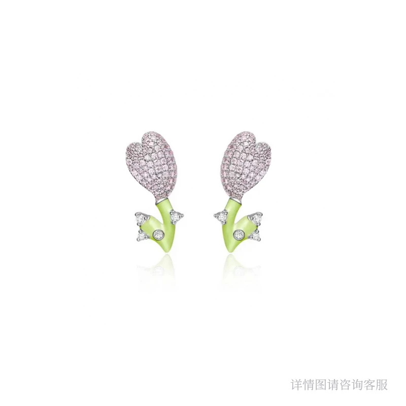 925银珐琅耳饰 定制欧货-7101清新甜美创意耳环