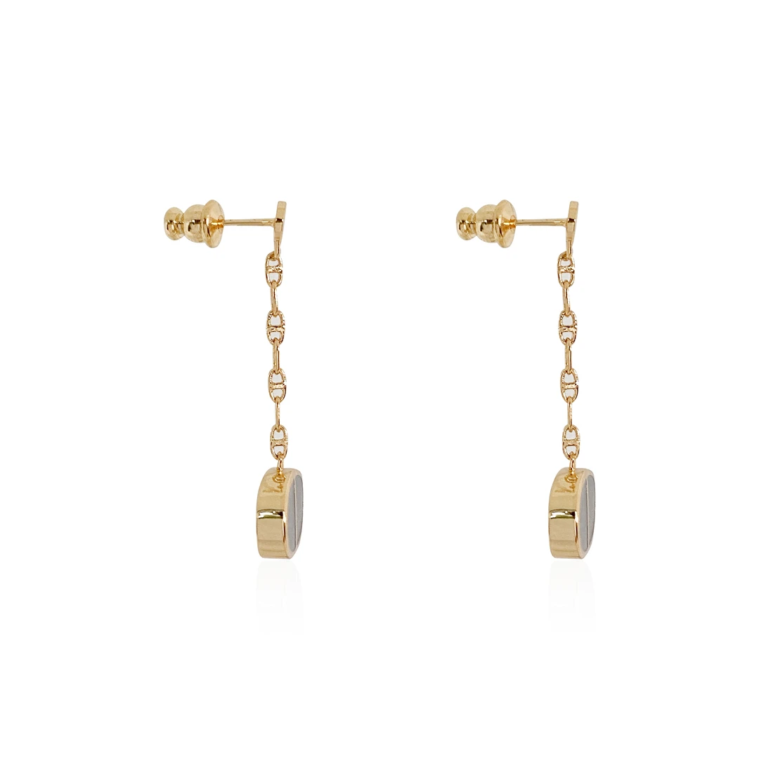 铜合金珐琅耳饰 定制欧货-8487 时尚简约耳钉