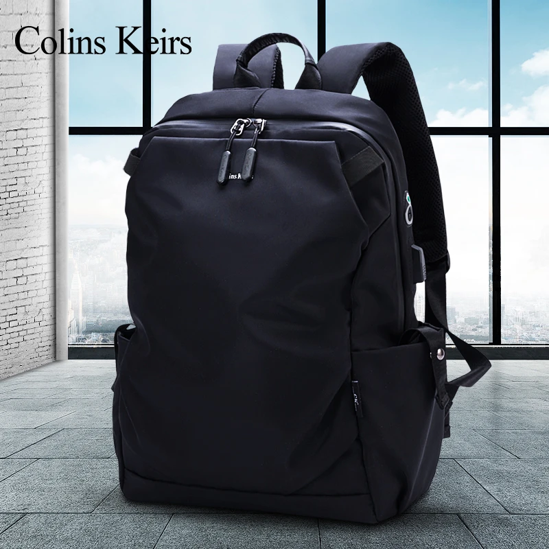 Colins Keirs双肩包男士时尚经典商务旅行大容量背包学生书包防水