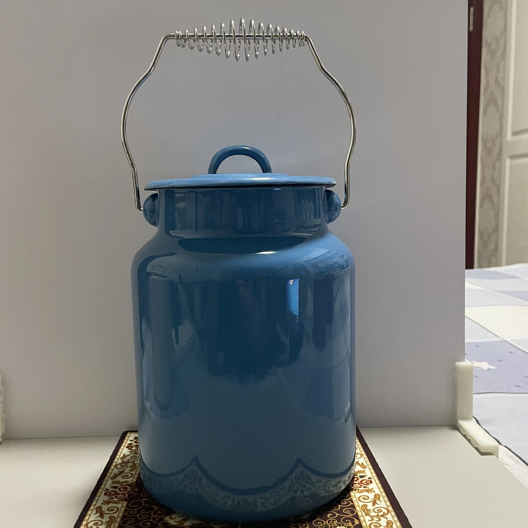 丹麦品牌nordisk搪瓷欧式复古手提奶桶搪瓷储物罐储物罐3升储物桶