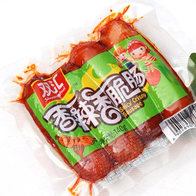 双汇香辣香脆香肠140g火腿肠麻辣脆皮肠休闲办公零食即食批发新鲜