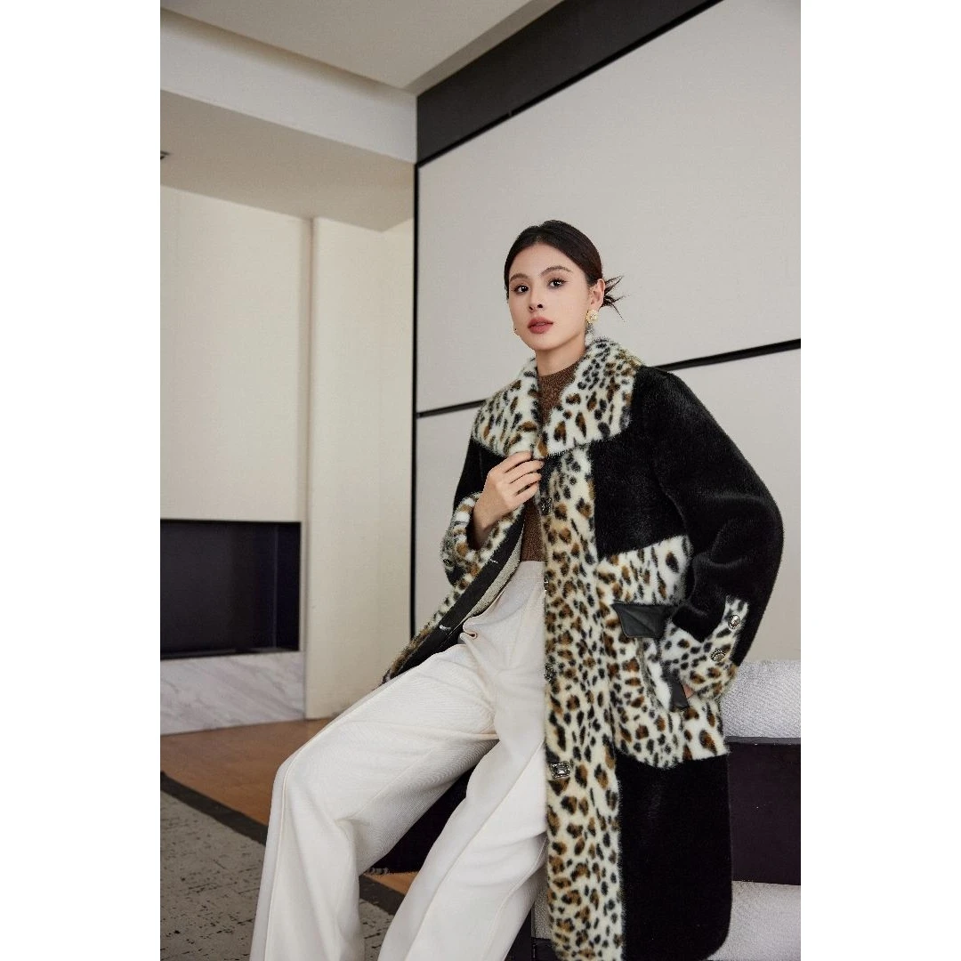 （假一赔三）冬季新款气质豹纹设计感高端外套D520/AN
