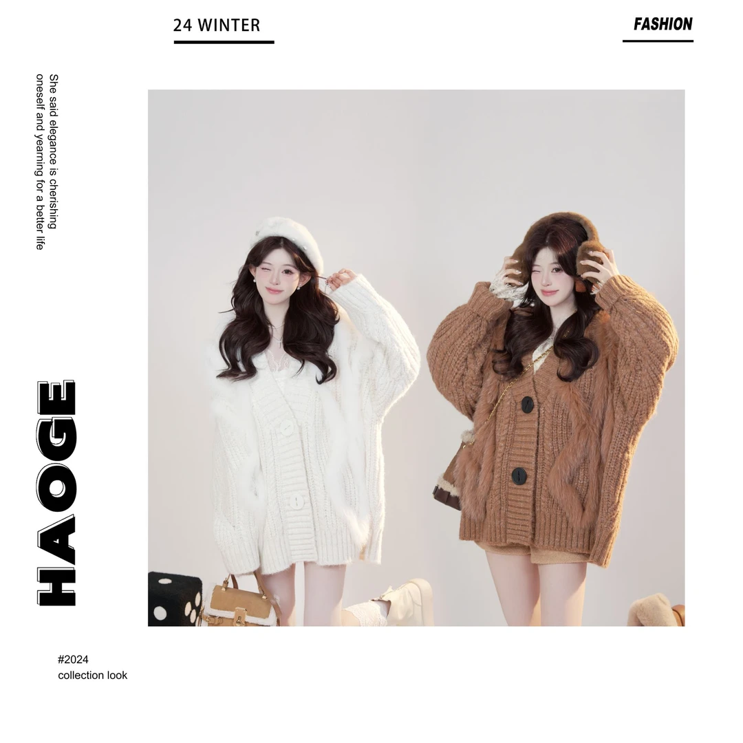 浩哥严选●触及真心Q4MY3361A时尚百搭宽松慵懒风秋冬加厚毛衣预