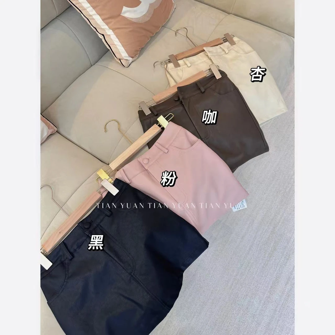 浩哥严选●摩登皮裙JJQ4BSQ5431时尚高品质纯色百搭半身裙有安全裤