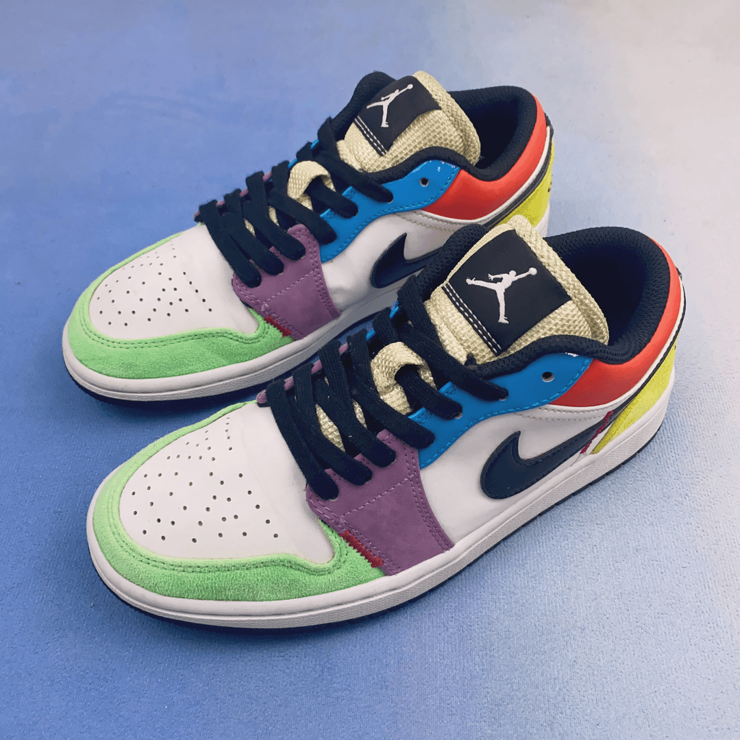 37.5/9新/Air Jordan1 多彩拼接 低帮运动鞋休闲鞋/无原盒