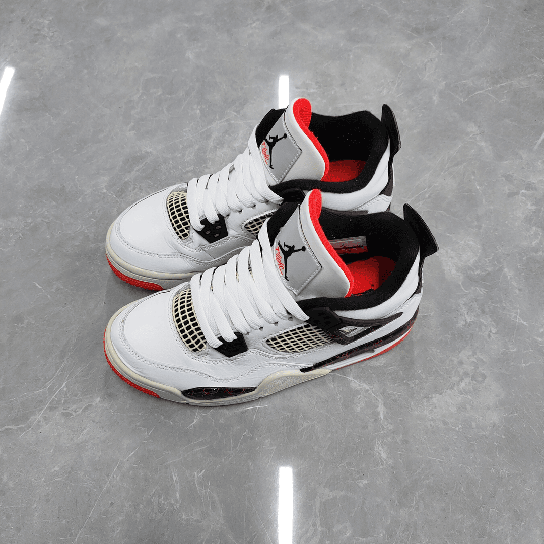 36码/Air Jordan aj4热熔岩白红板鞋休闲鞋/95新无原盒/公价1999