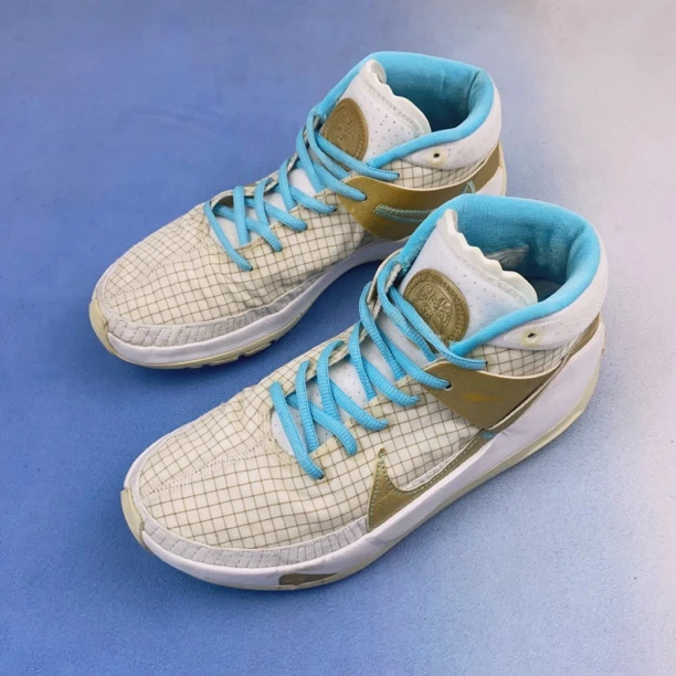 41码/8新/耐克Nike 杜兰特KD13 白金 中帮实战篮球鞋/气垫失压