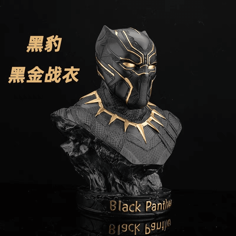 黑豹胸像摆件模型手办复仇者联盟大号金色原色雕像送男友生日礼物