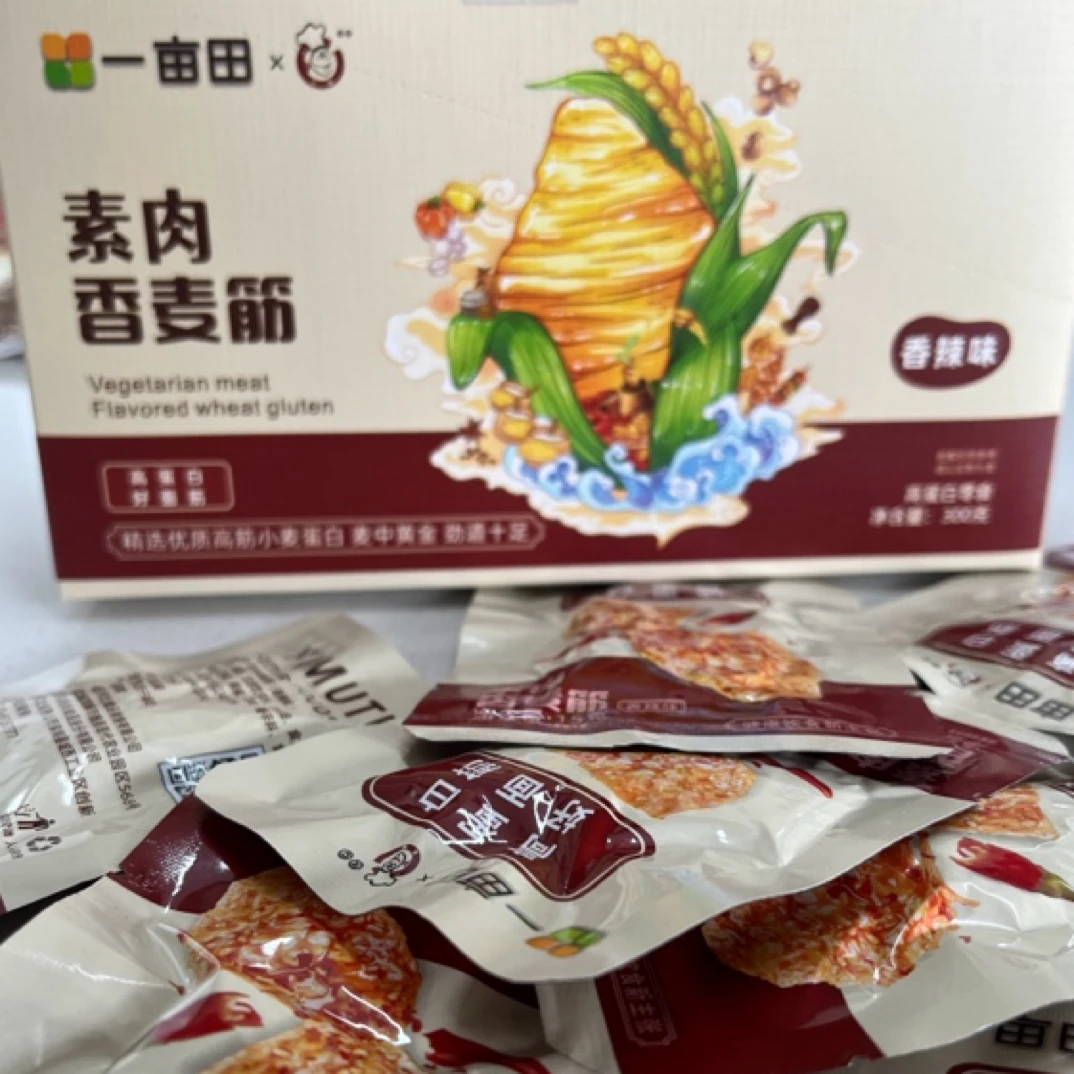 一亩田香麦筋古法卤制高蛋白开袋即食口手撕素肉