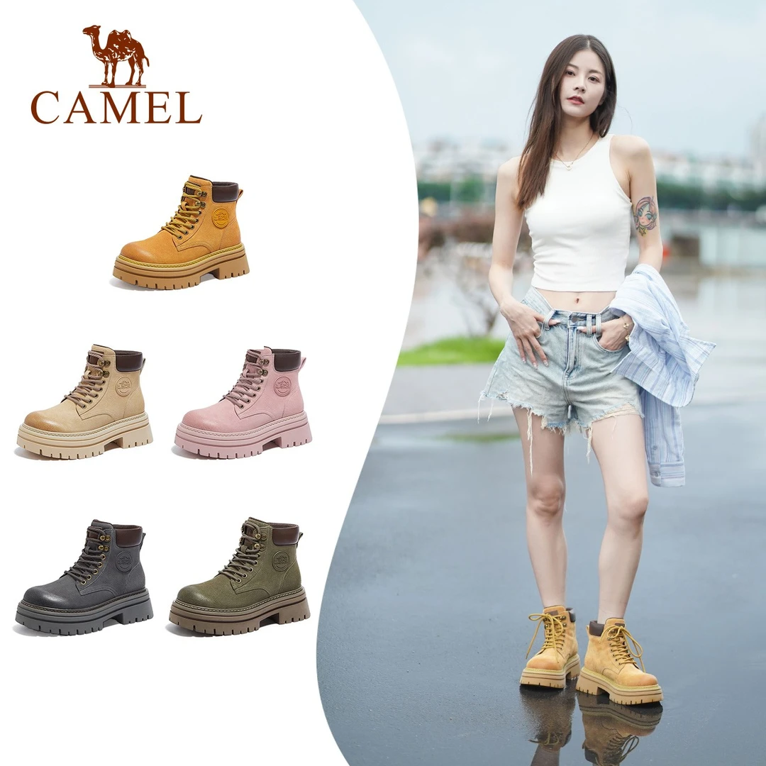 【喜马拉雅厚底款】骆驼女鞋马丁靴厚底经典大黄靴户外百搭