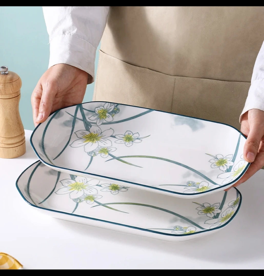 水仙花鱼盘陶瓷鱼盘一个（女装补贴）