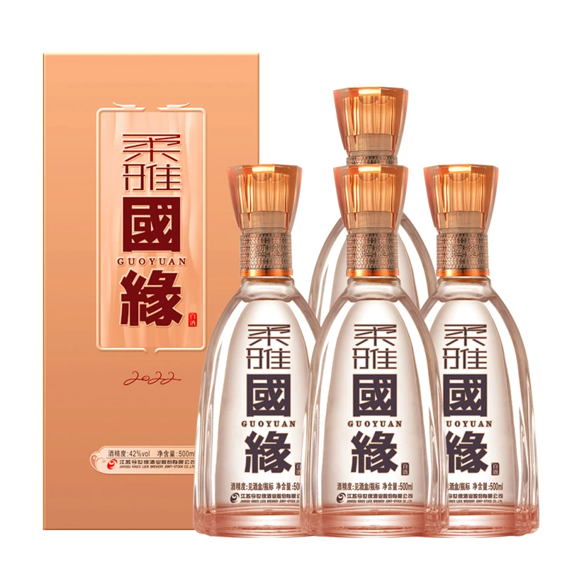 国缘柔雅国缘整箱装白酒42度500ml