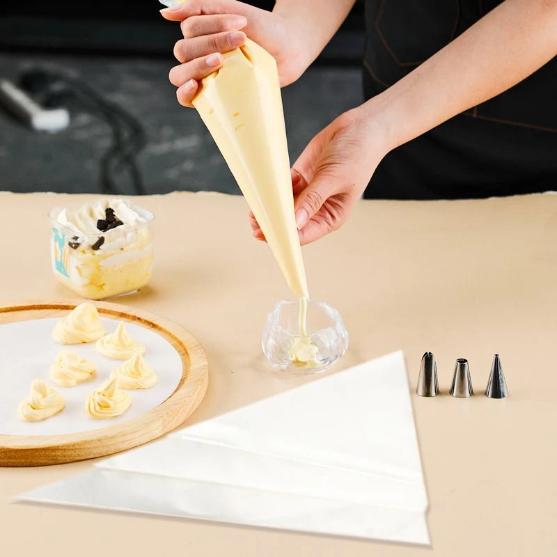 加厚PE9寸10寸12寸迷你装裱花袋透明三角袋裱花嘴奶油胶DIY工具包