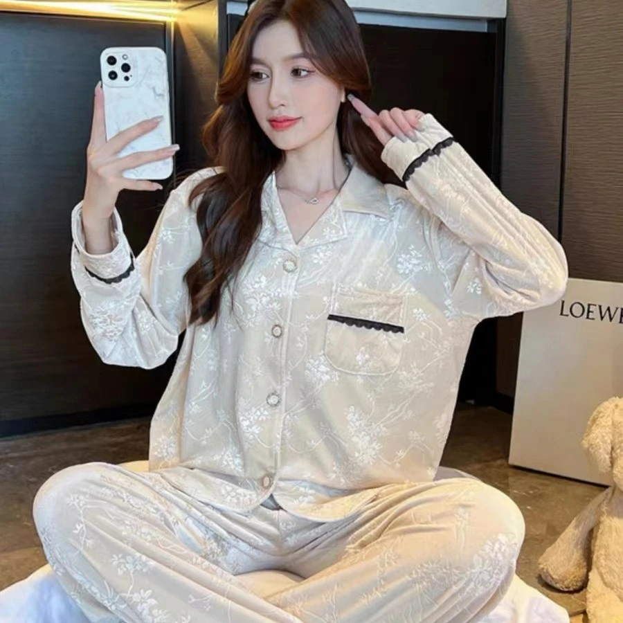 舒宜丽家金丝绒面料轻奢家居服CM1082B