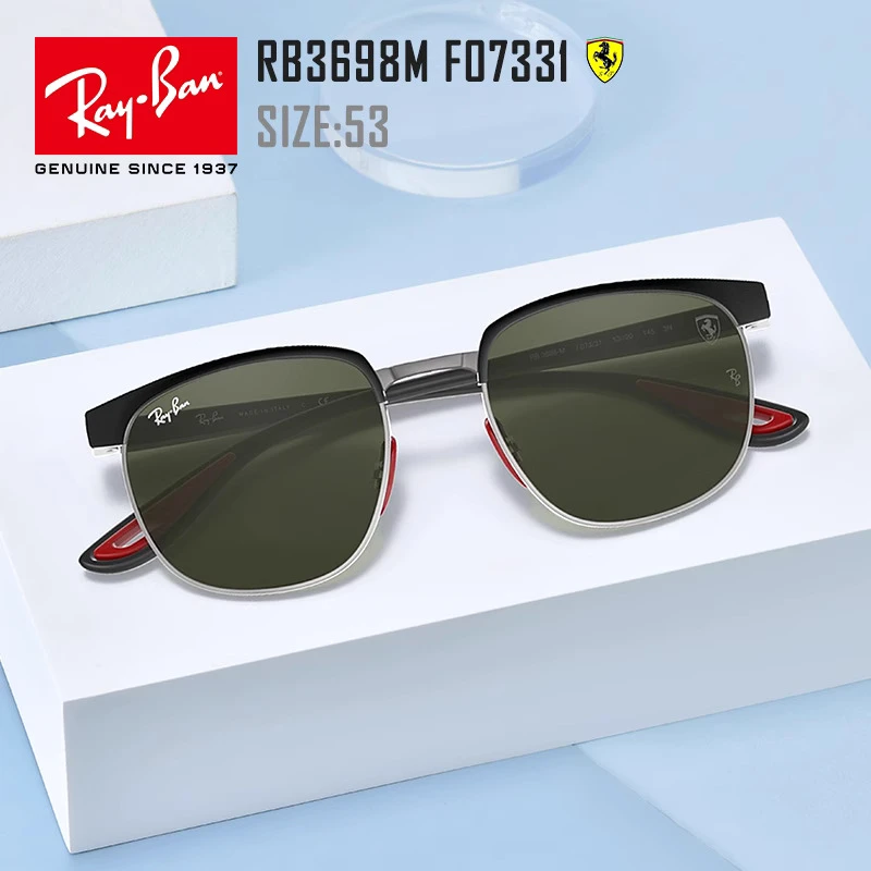 【法拉利系列】RayBan雷朋太阳镜RB3698M眉框拼接潮流方框墨镜男款