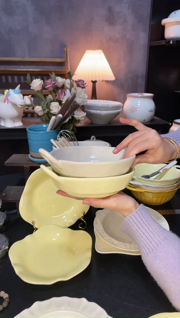 【闪购商品】陶瓷盘c23 双色2件套微瑕（不带刀叉勺）