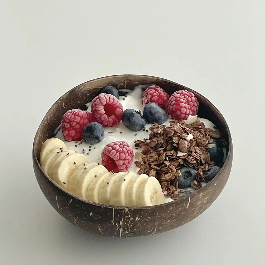 带勺天然椰壳碗酸奶碗甜品碗ins风创意家用可爱