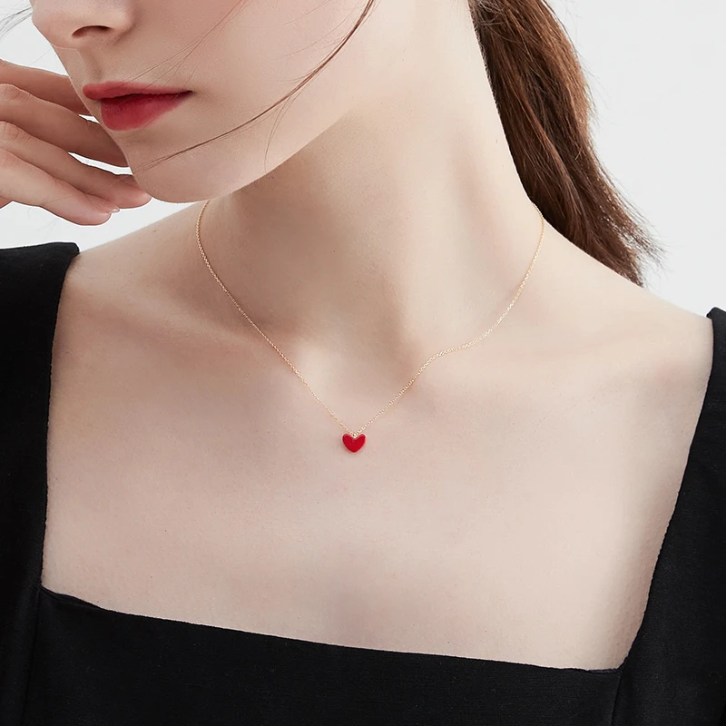 mck 链子925银 小红心项链女轻奢设计感小众锁骨链生日礼物送闺蜜