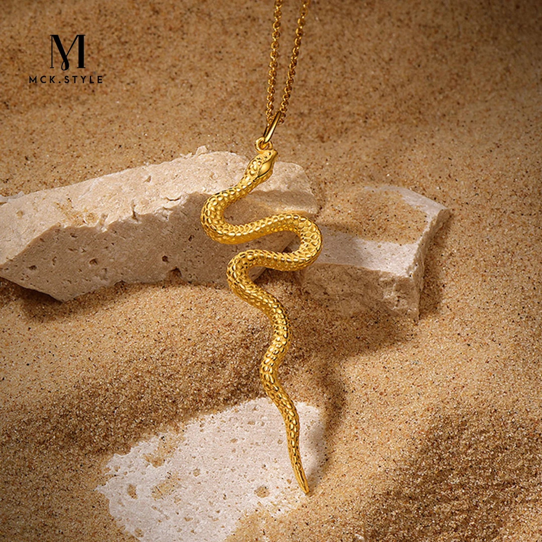 mck 合金项链 灵蛇系列蛇项链女锁骨链设计感吊坠蛇年本命年礼物