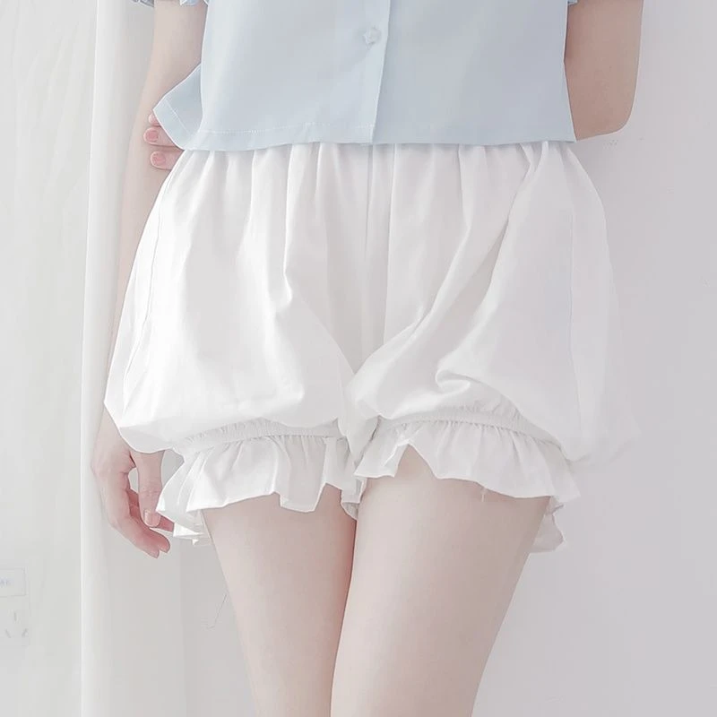 lolita南瓜裤纯棉防走光打底裤灯笼裤蓬蓬高腰短裤jk安全裤可外穿