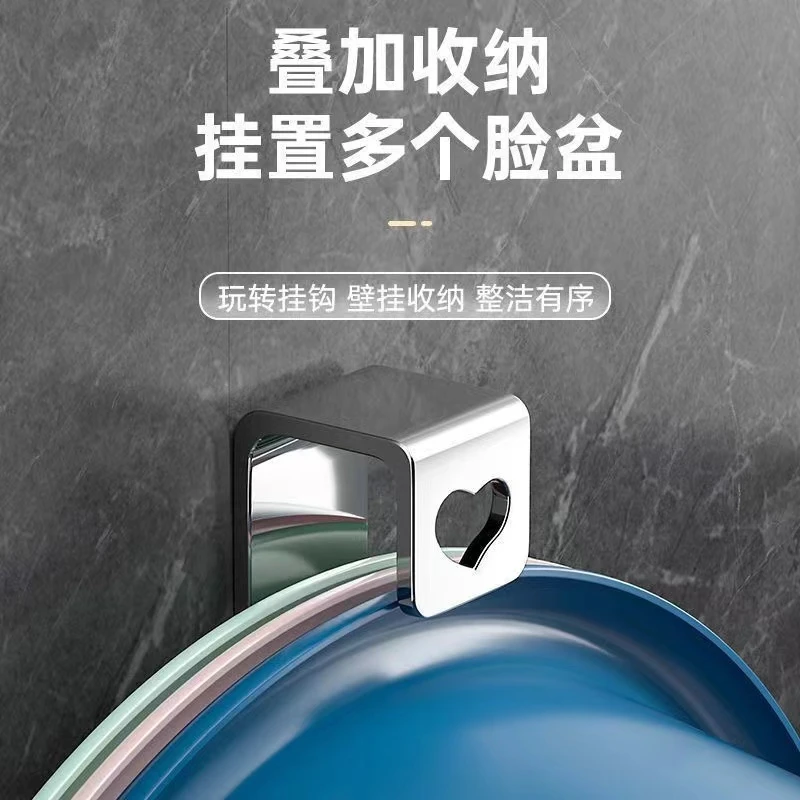 免打孔卫生间置物架洗脸盆收纳浴盆脸盆架浴室厨房收纳架墙上挂钩