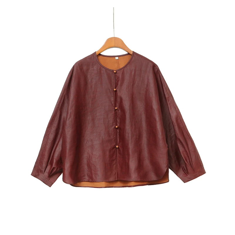 【澜亭絮絮】香云纱龟纹双面双穿外套3021