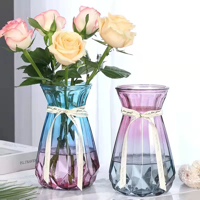 北欧简约玻璃花瓶ins风百搭花卉桌面水培绿萝客厅优选摆件装饰