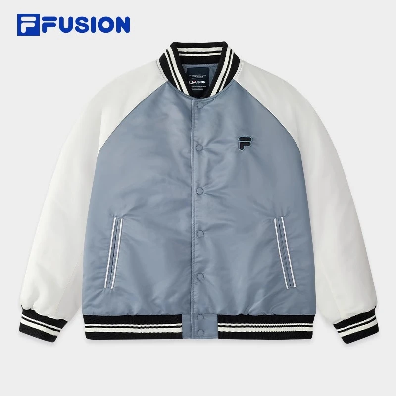 FUSION斐乐情侣款棉服2024冬季新款休闲宽松拼色棒球服T11U446908