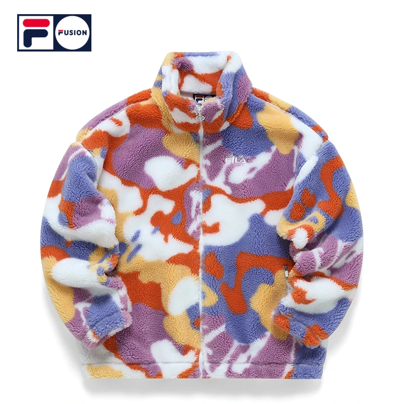 FILA/斐乐 潮牌时尚绒立领宽松潮流仿羊羔绒外套上衣女T11W215901
