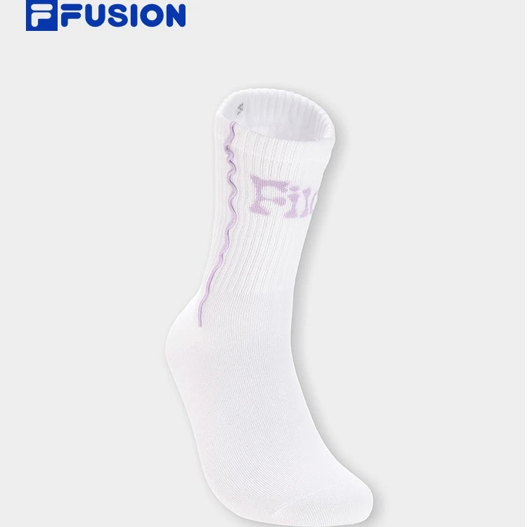 FILA斐乐潮牌女袜高腰袜24春新款时尚休闲运动袜长筒袜T13W411301