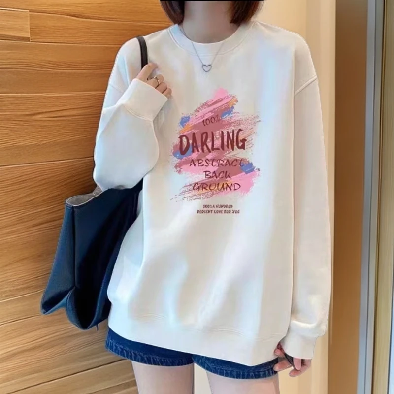 2025新款男女轻奢时尚长袖卫衣春秋休闲圆领打底衫-印花 涂鸦字母