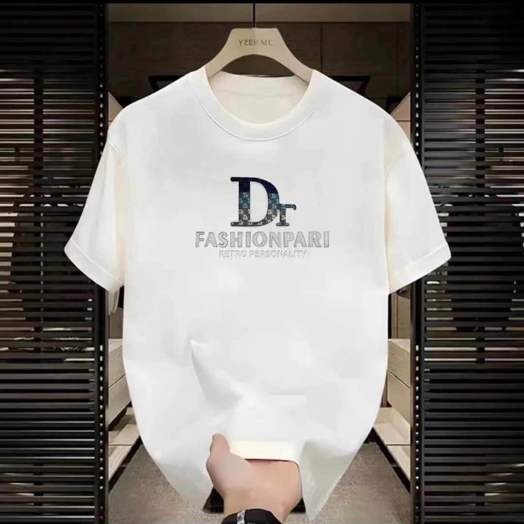 【T恤】2025新款男女时尚百搭个性短袖夏季圆领宽松白色半袖-印花Dr