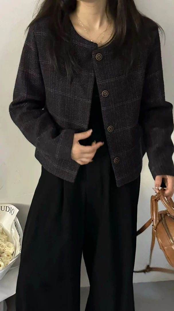 5188# 羊毛小香风外套  超气质