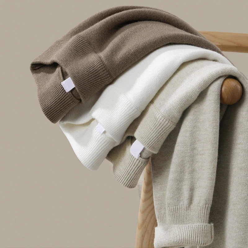 男士针织衫新款2025爆款白色毛衣男款秋冬推荐半高领圆领打底衫潮