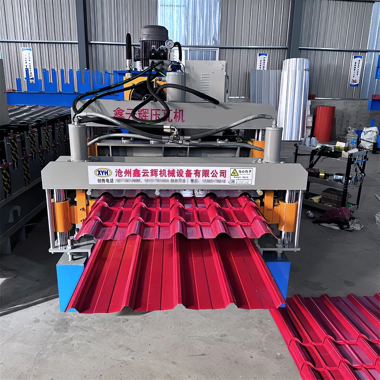 竹节琉璃瓦机840-800双层竹筒琉璃瓦机金属成型机彩钢压瓦机