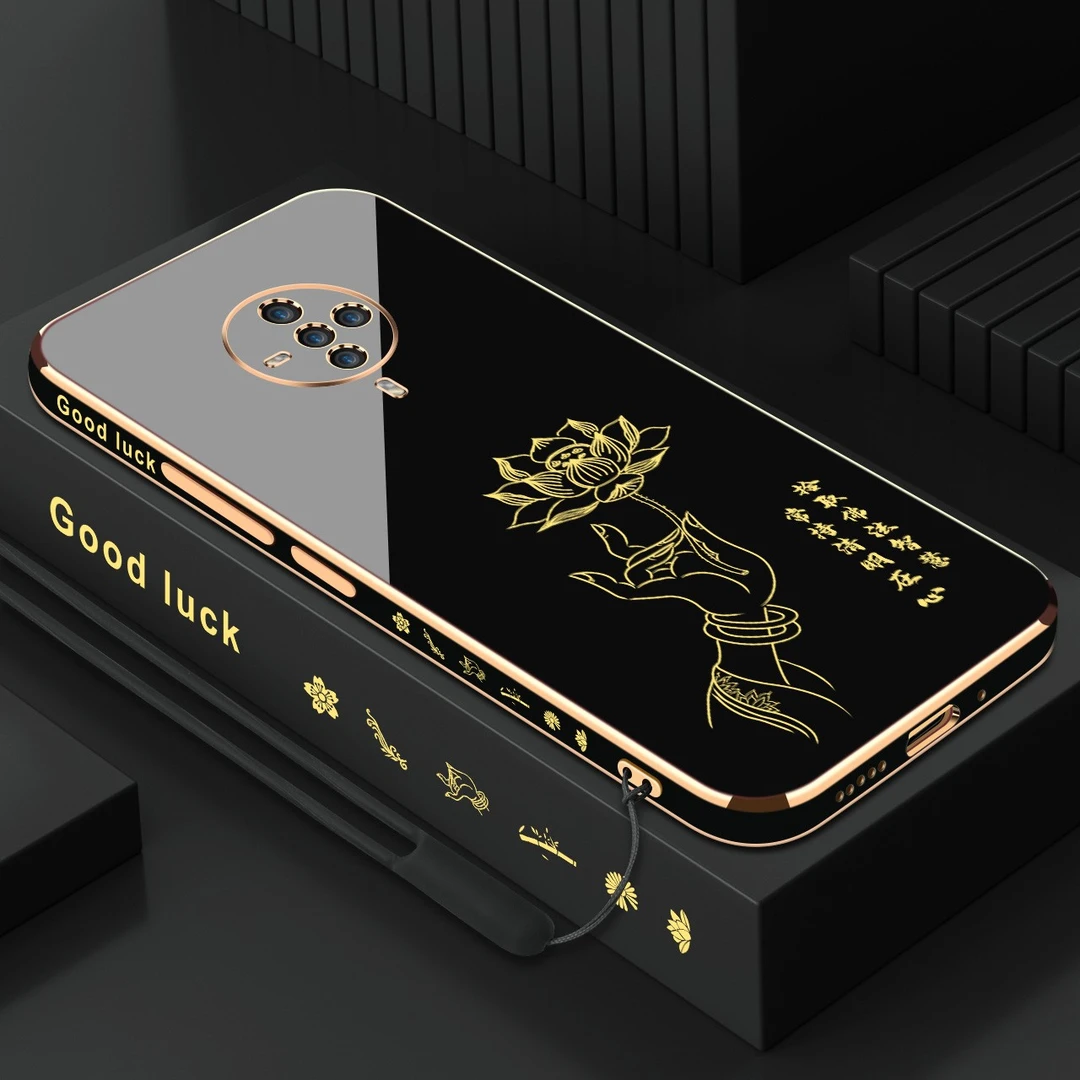 电镀金色佛手莲花VIVOS6手机壳【侧边图案+镜头保护+送挂绳】
