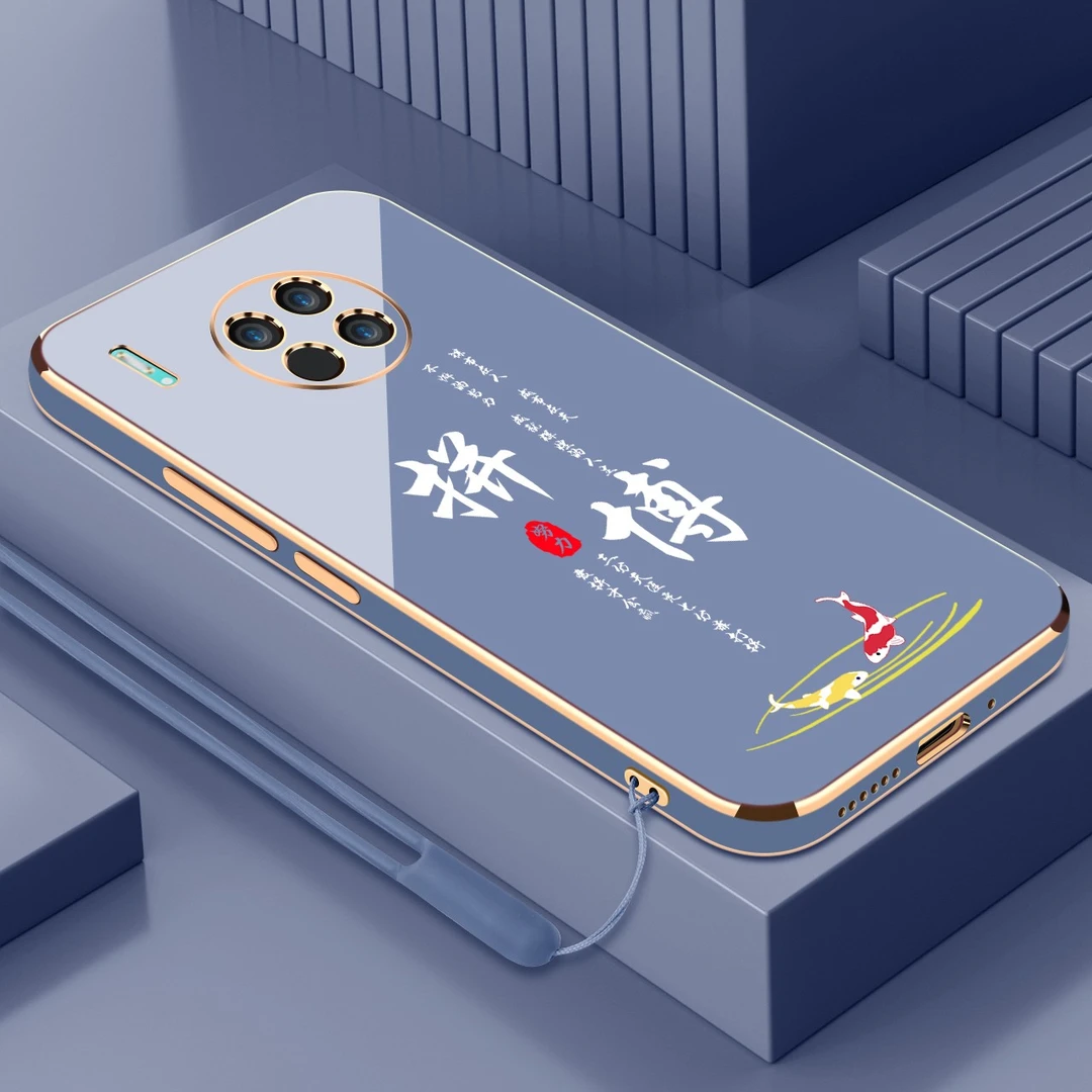 电镀拼搏华为Mate30手机壳新款防摔男直边全包保护女手机壳
