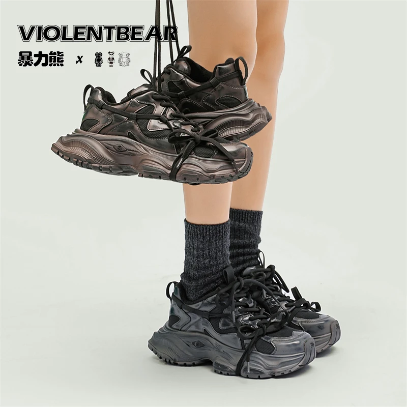 Violentbear/暴力熊时尚四季潮流厚底百搭休闲增高老爹鞋9588-28