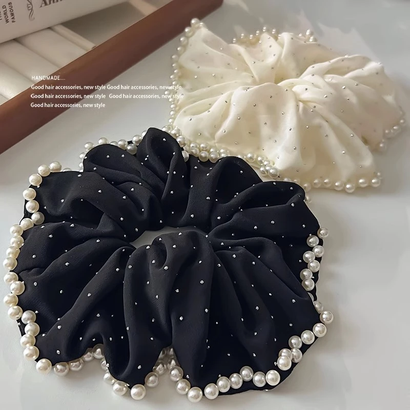 【双十一爆款】满天星珍珠大肠发圈超大号头绳高级感头花丸子头发圈