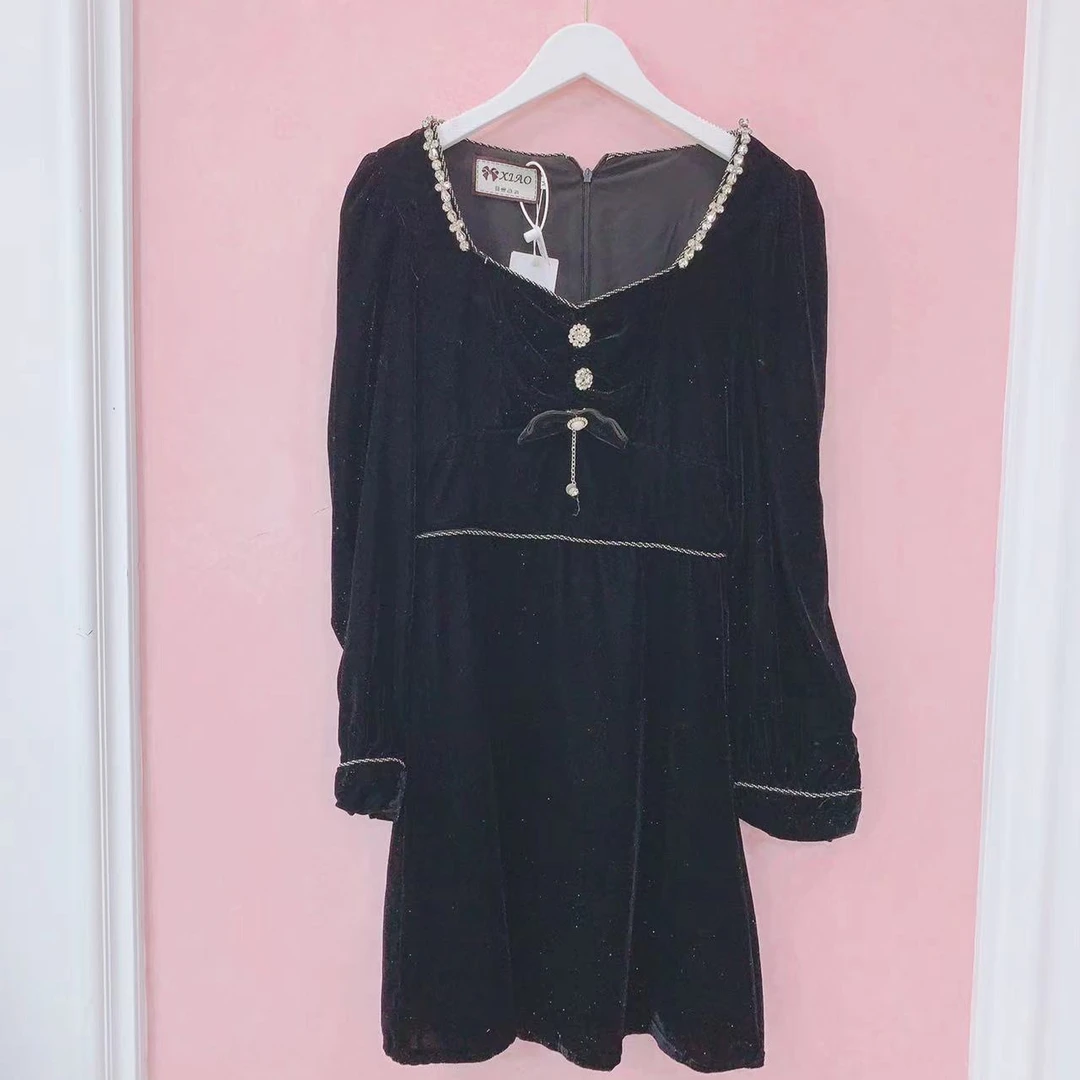 公主家19219 百搭气质洋气连衣裙显瘦时尚春秋女士连衣裙短裙