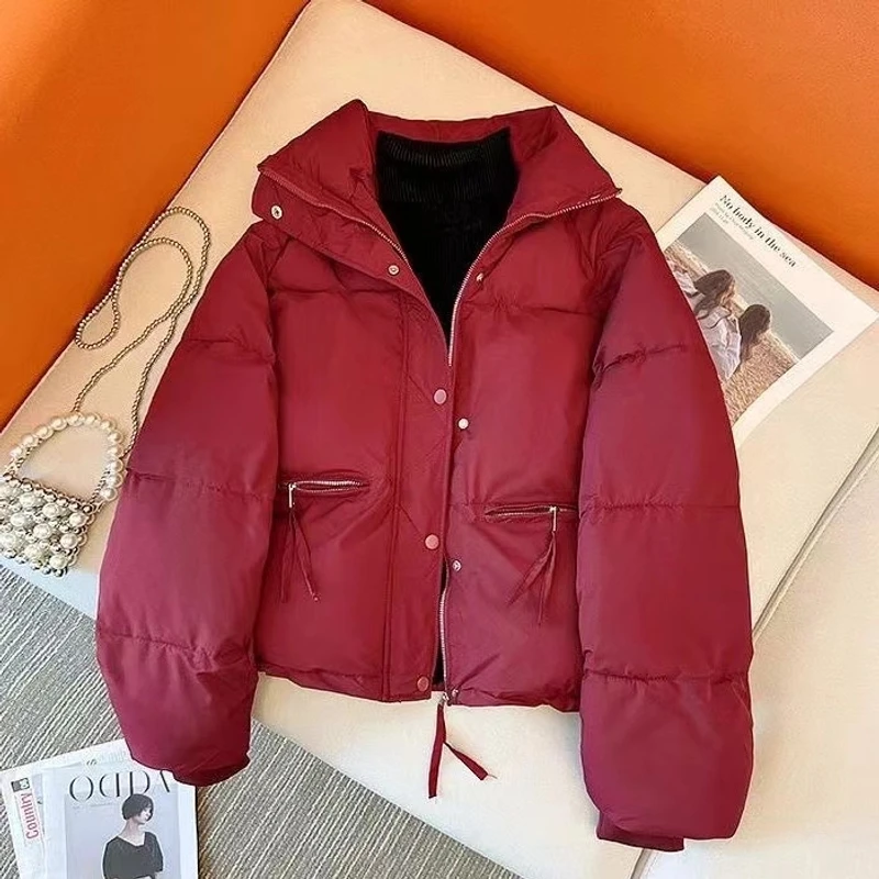 888短款棉服外套女冬季2024面包服宽松立领小个子棉衣