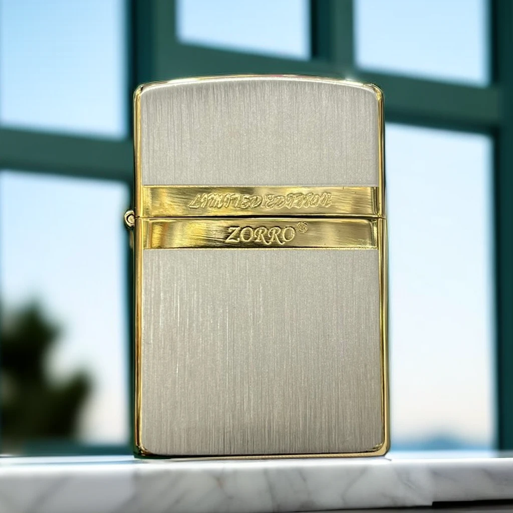 佐罗煤油打火机高颜值创意个性原装老式翻盖怀旧经典高档优雅金色