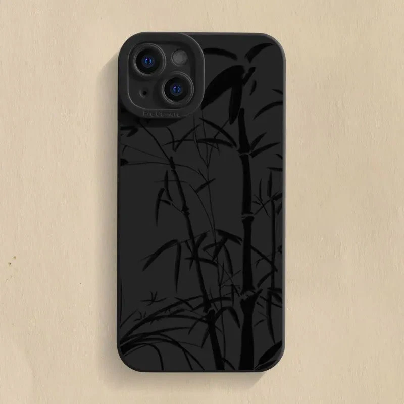 中国风墨竹苹果13promax手机壳iphone14简约14plus防摔xs/xr软壳x