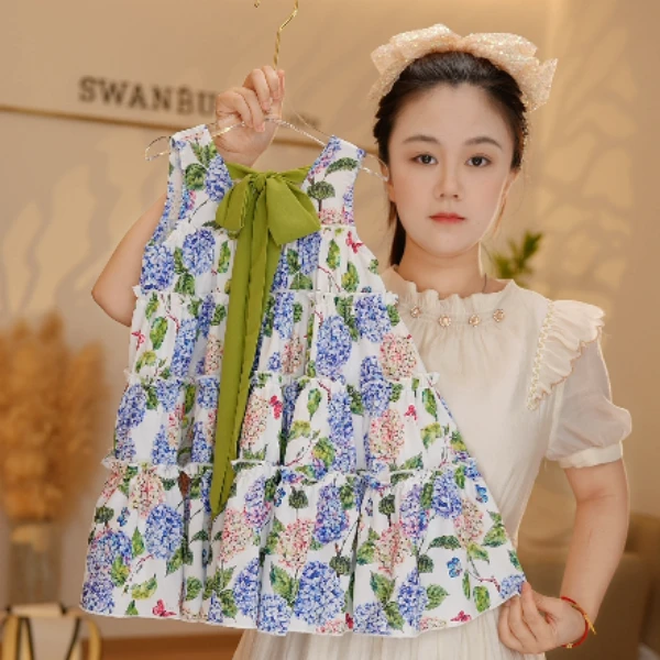 【Y.k2045】24夏季新款重工日常公主裙甜美女宝洋气碎花宝宝连衣裙