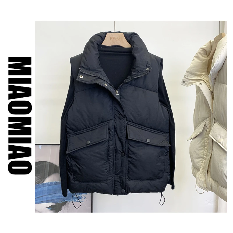 【80-200斤】羽绒棉服马甲女学生韩版宽松百搭外穿棉衣背心外套潮