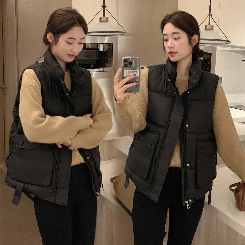 218 胖mm棉服马甲女秋冬新款韩版外穿百搭大码外穿背心短款外套潮